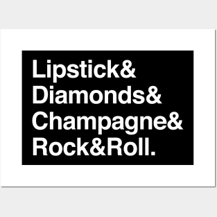 Lipstick diamonds champagne rock and roll Posters and Art